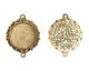 Nunn Design Antique Gold (plated) Large Ornate Circle Bezel Link 37x30mm