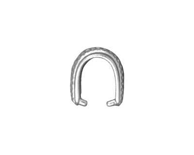 TierraCast Rhodium (plated) Large Hammertone Pinch Bail 7x14mm