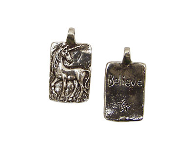 Green Girl Pewter Unicorn 17x31mm