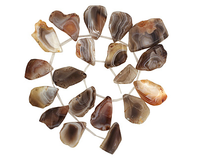 Botswana Agate Flat Freeform Drop 20-41x22-52mm