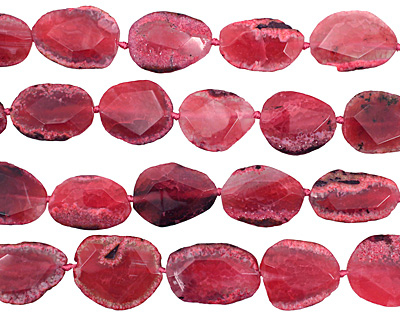 Pink Agate Natural Edge Freeform Faceted Slab 31-40x24-29mm