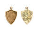 Nunn Design Antique Gold (plated) Crest Shield Bezel Pendant 20x30mm