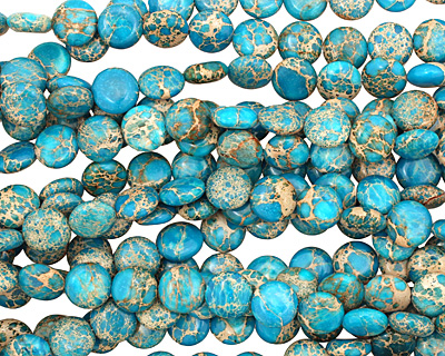 Ocean Blue Impression Puff Coin 12mm