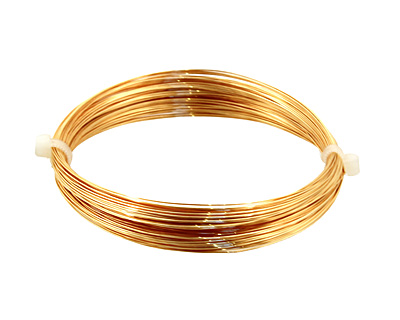 German Style Wire Gold (plated) Round 26 gauge, 20 meters