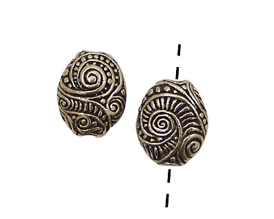 Green Girl Pewter Swirly Pebble 20x17mm