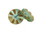 Czech Glass Peruvian Opal Flower Window Coin 18mm
