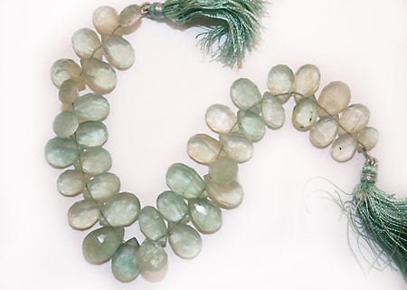 Green Fluorite Graduated Color Faceted Flat Teardrop 9-12x12-16mm