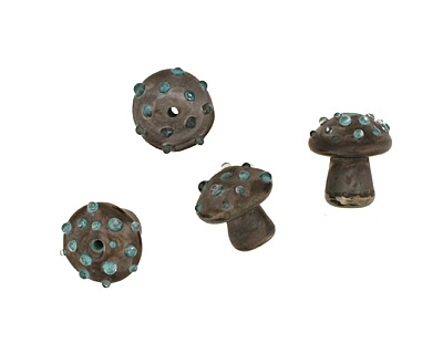 The BeadsNest Lampwork Glass Neptune Mushroom 18-21x18-19mm