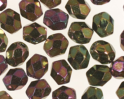 Czech Fire Polished Glass Iris Purple Round 4mm
