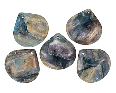 Kyanite (in resin) Flat Teardrop Pendant 40mm