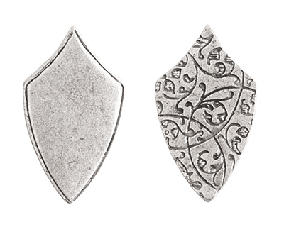 Nunn Design Antique Silver (plated) Crest Regiment Tag 16x29mm