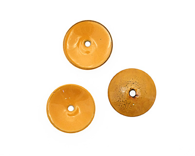 C-Koop Enameled Metal Dark Mustard Disc 3-4x18-20mm