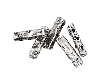 Rustic Charms Sterling Silver Bumpy Bar (3-hole) 5x18mm
