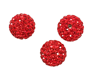 Siam Ruby Pave Round 12mm (1.5mm hole)