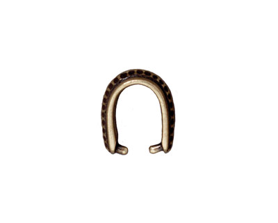 TierraCast Antique Brass (plated) Large Hammertone Pinch Bail 7x14mm