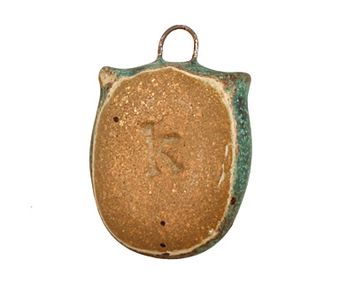 Kylie Parry Ceramic Copper Patina Hoot Owl Charm 19x26mm