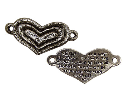 Green Girl Pewter Heart Centerpiece 52x25mm