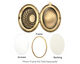Antique Brass (plated) Oval Scalloped Shell w/Cab Setting Heirloom Locket 48x64mm
