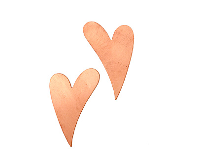 Copper Artisan Heart Blank 25x40mm
