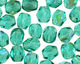 Czech Fire Polished Glass Blue/Green Emerald AB Round 3mm