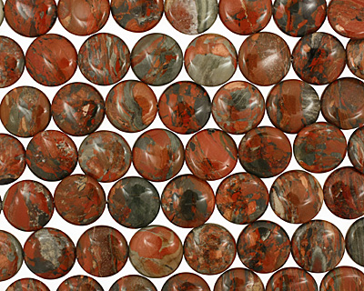 Gray Rainbow Jasper Puff Coin 20mm