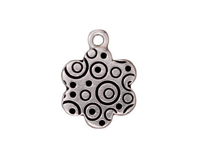 TierraCast Antique Silver (plated) Flower Frame Drop 17x23mm