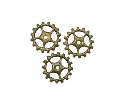 C-Koop Enameled Metal Olive Sectioned Gear 19mm