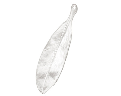 Ezel Findings Rhodium (plated) Blue Jack Oak Leaf Pendant 11x40mm