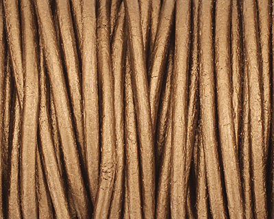 Kansa (metallic) Round Leather Cord 2mm