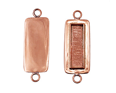 Copper Lipped Narrow Rectangle Bezel Link 12x36mm