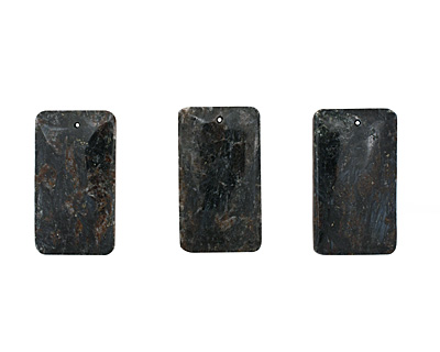 Blue Fire Feldspar Rectangle Pendant 28x50mm