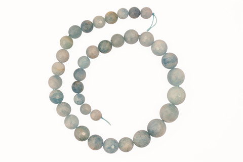 Aquamarine Faceted Round Graduated 7-16mm