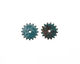 C-Koop Enameled Metal Peacock Blue Closed Gear 19mm