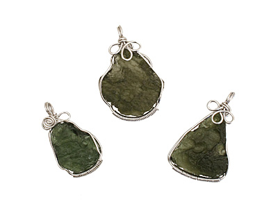 Moldavite Freeform Pendant w/ Bail 16-19x29-34mm