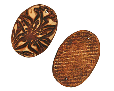Humble Beads Polymer Clay Rust Tiger Lily Link 35x25mm
