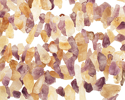 Amethyst and Citrine Rough Nugget Drop 7-12x15-30mm
