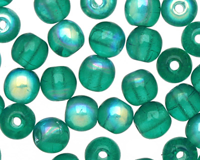 Czech Glass Emerald AB Round 4mm