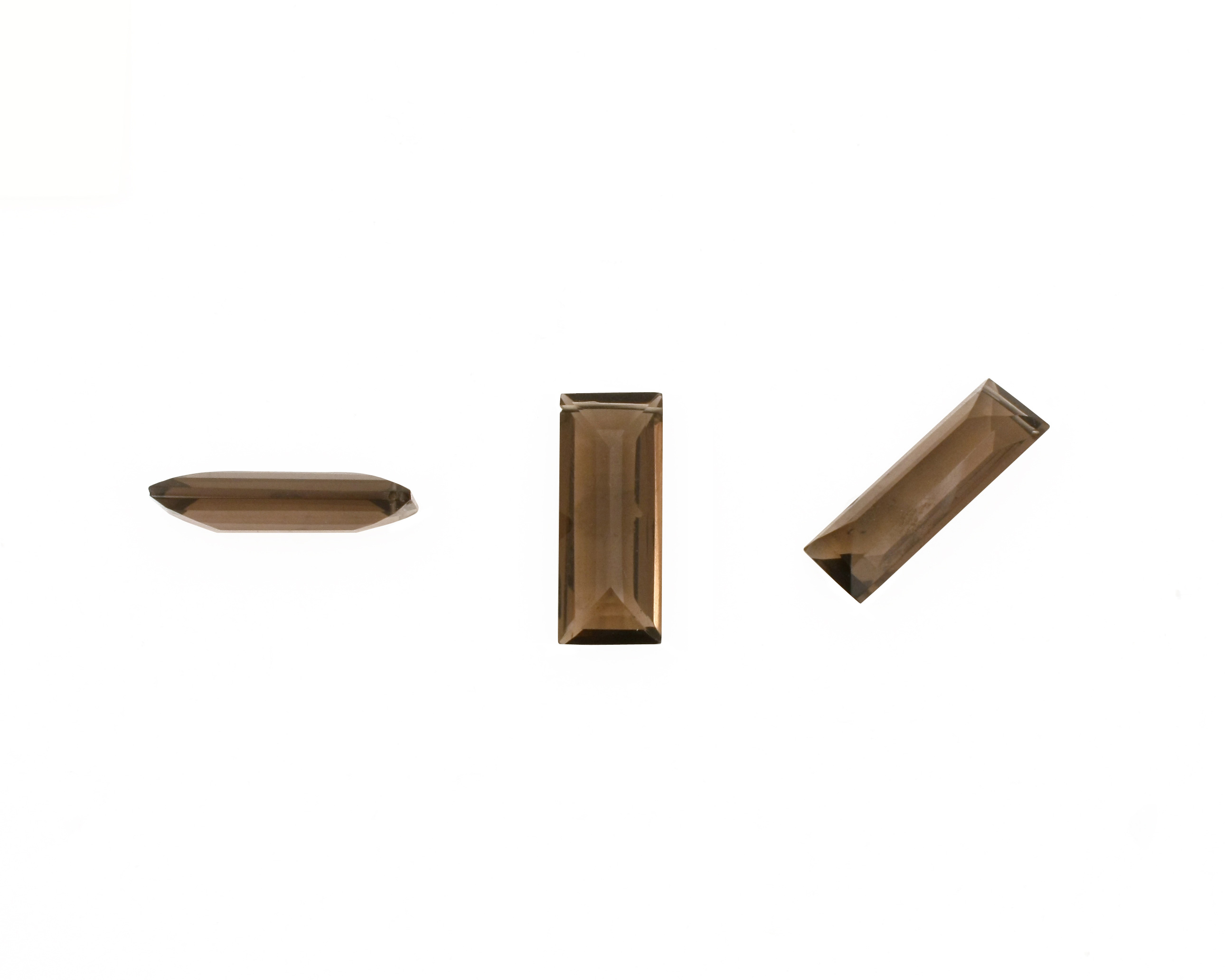 Smoky Quartz Faceted Thin Pillow Drop 10x25mm
