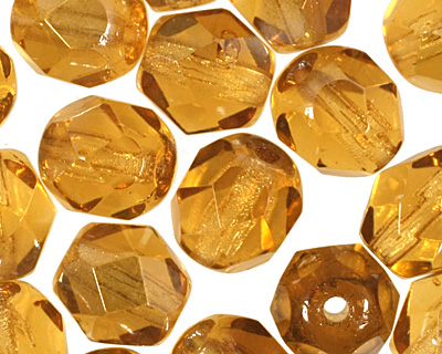 Czech Fire Polished Glass Twilight Topaz Round 6mm