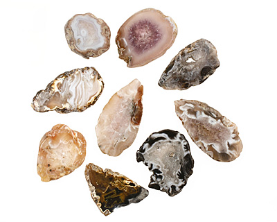 Druzy Agate Sliced Pendant (undrilled) 26-42x26-34mm