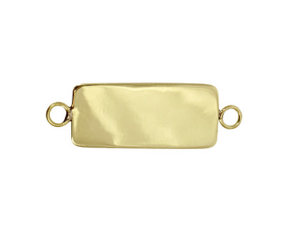 Brass Lipped Narrow Rectangle Bezel Link 12x36mm
