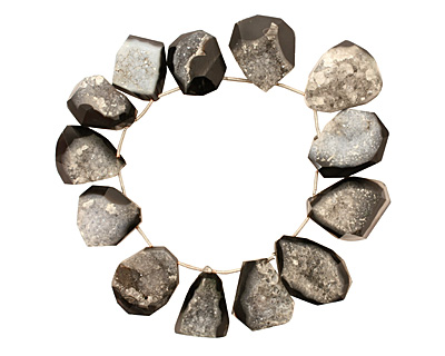 Black Druzy Freefrom Nugget 19-33x24-34mm