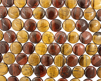 Tiger Eye (multi) Puff Coin 18mm
