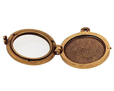 Nunn Design Antique Gold (plated) Small Plain Locket 30mm