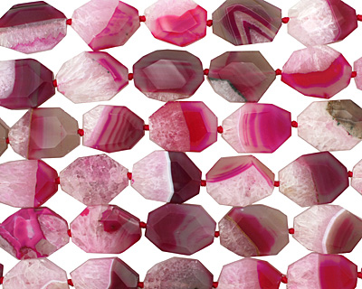 Ruby Line Agate Faceted Flat Slab 29-34x22-25mm