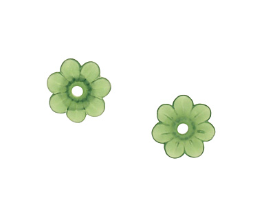 Matte Tourmaline Lucite Daisy 3x10mm