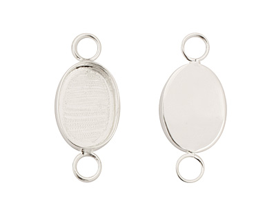 Silver (plated) Oval Bezel Link 19x15mm