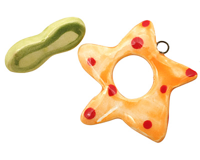 Jangles Ceramic Starfish Toggle Clasp 40-42mm, 29mm bar