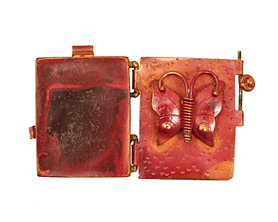 Patricia Healey Copper Butterfly Locket 40x44mm