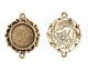 Nunn Design Antique Gold (plated) Mini Ornate Circle Bezel Link 25x19mm
